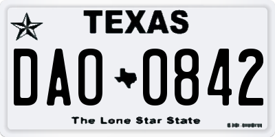 TX license plate DAO0842