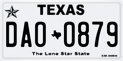 TX license plate DAO0879