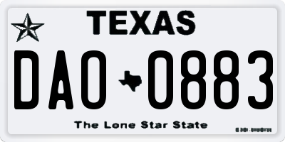 TX license plate DAO0883