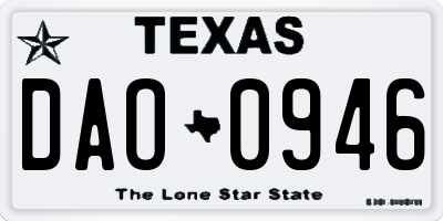 TX license plate DAO0946