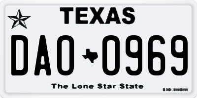 TX license plate DAO0969