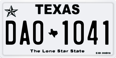 TX license plate DAO1041