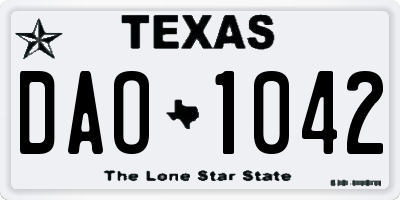 TX license plate DAO1042