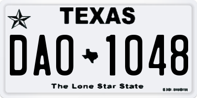 TX license plate DAO1048