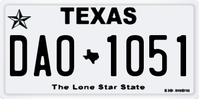 TX license plate DAO1051