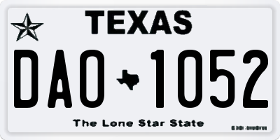 TX license plate DAO1052