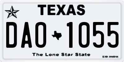 TX license plate DAO1055