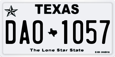 TX license plate DAO1057
