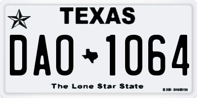 TX license plate DAO1064
