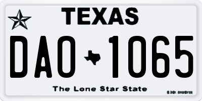 TX license plate DAO1065