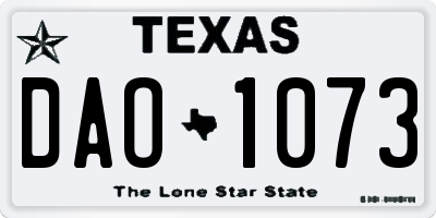 TX license plate DAO1073