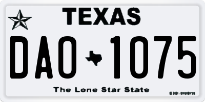 TX license plate DAO1075
