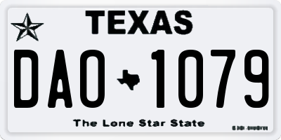 TX license plate DAO1079