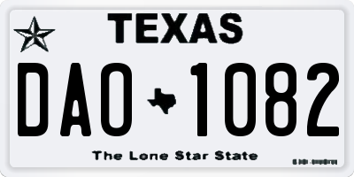 TX license plate DAO1082