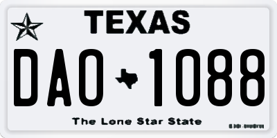 TX license plate DAO1088