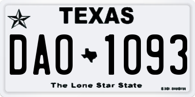 TX license plate DAO1093
