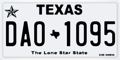 TX license plate DAO1095