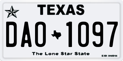 TX license plate DAO1097
