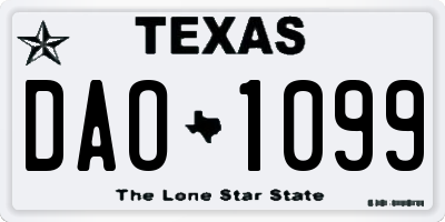 TX license plate DAO1099