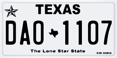 TX license plate DAO1107
