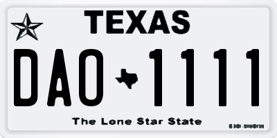 TX license plate DAO1111