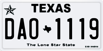 TX license plate DAO1119