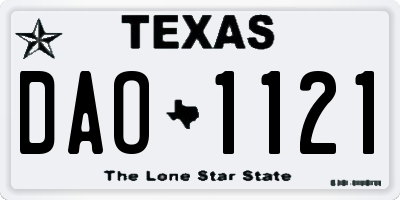 TX license plate DAO1121