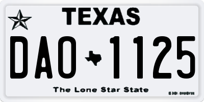 TX license plate DAO1125