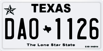 TX license plate DAO1126