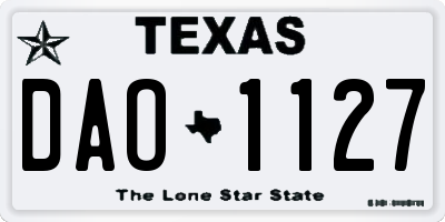TX license plate DAO1127