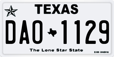 TX license plate DAO1129