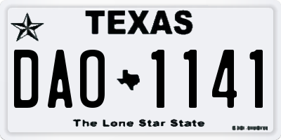 TX license plate DAO1141