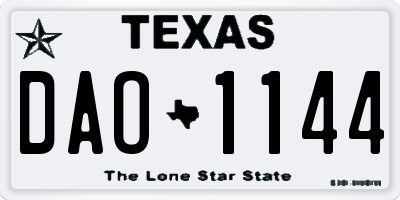 TX license plate DAO1144