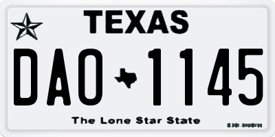 TX license plate DAO1145