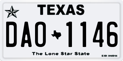 TX license plate DAO1146