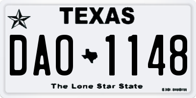 TX license plate DAO1148