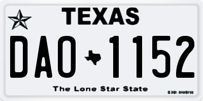 TX license plate DAO1152