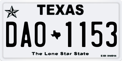 TX license plate DAO1153