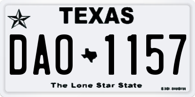 TX license plate DAO1157
