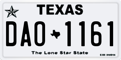 TX license plate DAO1161