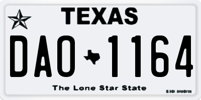 TX license plate DAO1164