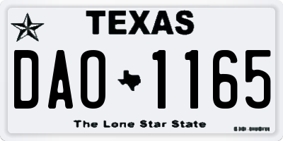 TX license plate DAO1165