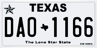 TX license plate DAO1166