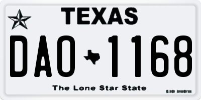 TX license plate DAO1168