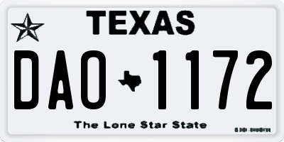 TX license plate DAO1172