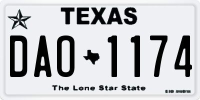TX license plate DAO1174