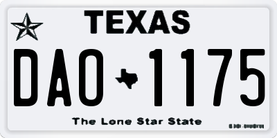TX license plate DAO1175