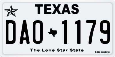 TX license plate DAO1179