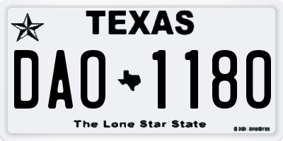TX license plate DAO1180