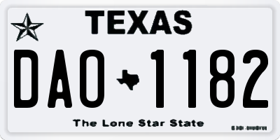 TX license plate DAO1182